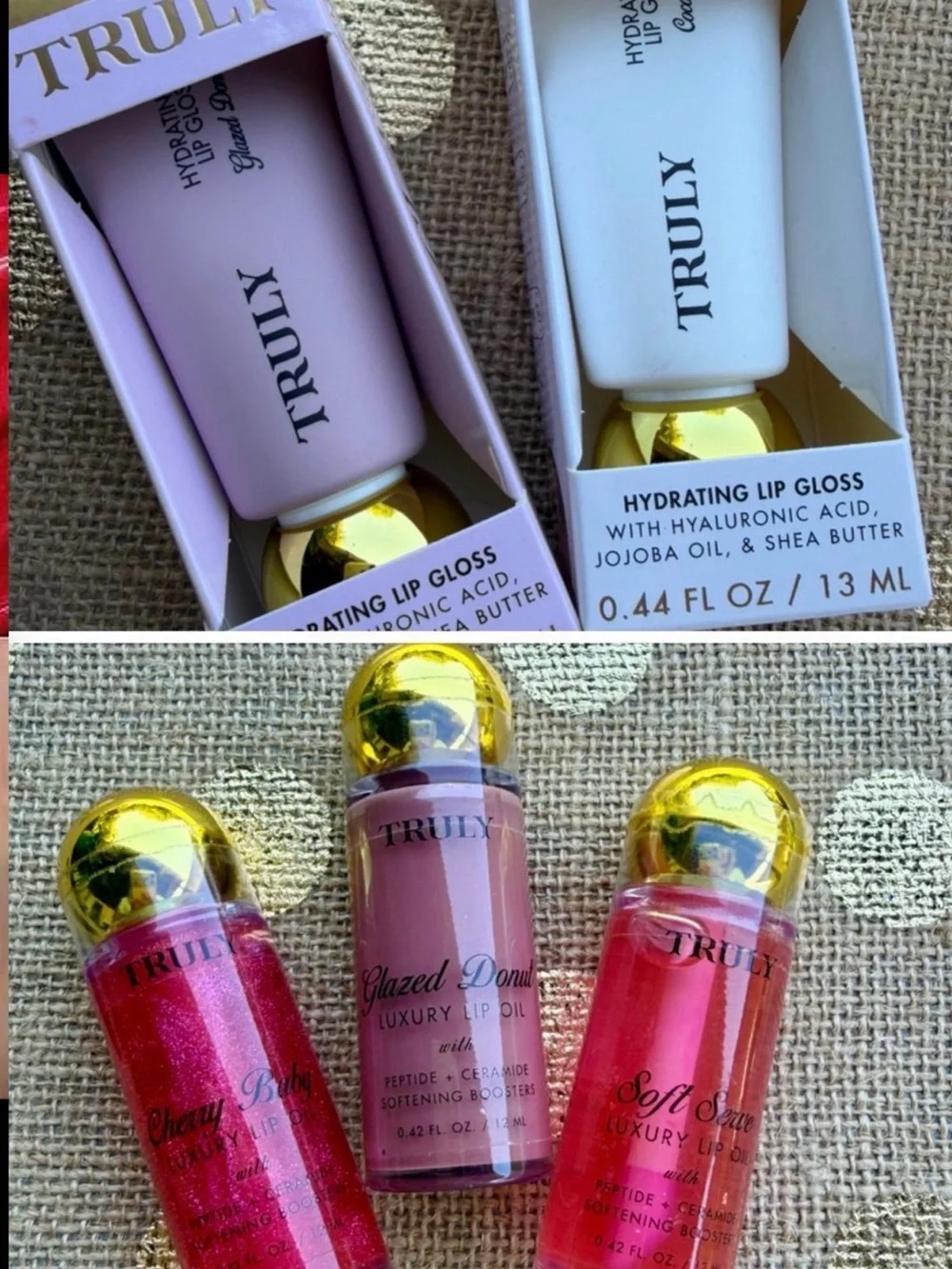 NEW TRULY LIP OIL AND GLOSS BUNDLE- NEW & SEALED - 5 piece set!